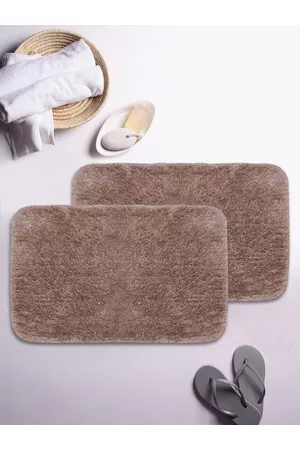 Bianca Set Of 2 Brown 1850 GSM Anti-Skid Ultra-Soft Fluffy Bath Rugs