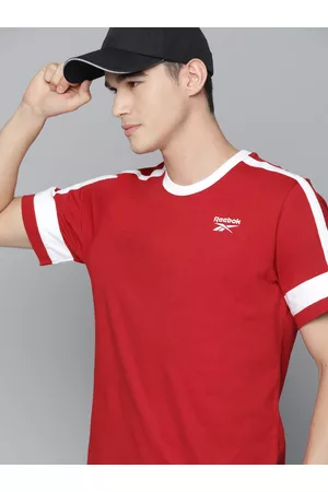Reebok Men Red Wardrobe Color Essentials Pure Cotton T-shirt