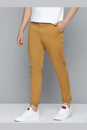 Mast & Harbour Men Mustard Yellow Trousers