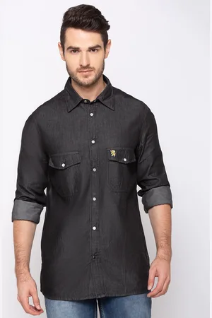 Giordano Men Black Solid Smart Slim Fit Casual Shirt