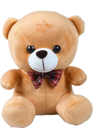 DukieKooky Kids Brown & Pink Teddy Bear With Bow Tie Soft Toy