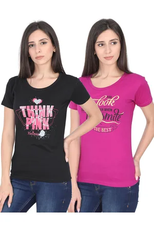 Fleximaa Women Pack of 2 Printed T-shirt
