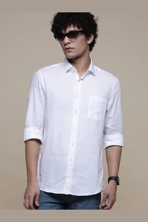 Calvin Klein Men White Classic Solid Pure Cotton Casual Shirt