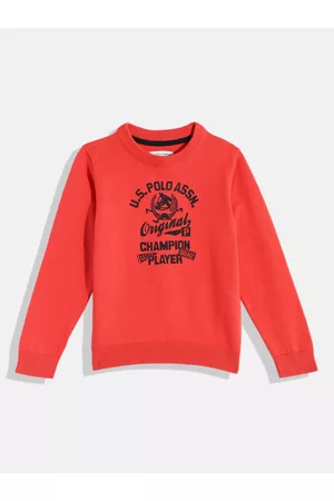 Ralph Lauren Boys Red Brand Logo Print Pullover