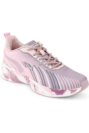 Campus Women Mauve & Peach Printed Mesh Running Shoes