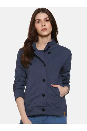 Campus Women Blue Solid Tailored Jacket