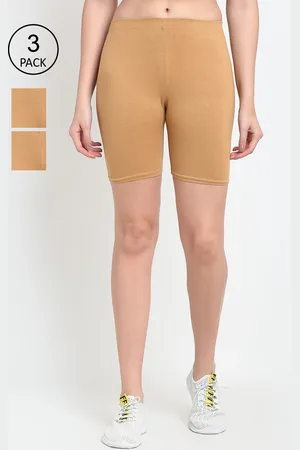 Jinfo Women Pack of 3 Solid Cycling Shorts