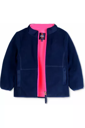 Cherry Crumble Girls Blue Solid Open Front Jacket