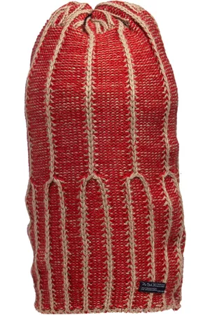 513 Clothing Men Rust & Beige Knitted Beanie