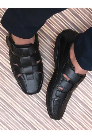 Prolific Men Black Shoe-Style Sandals