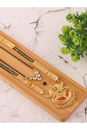 Brandsoon Women Black Gold-Plated Mangalsutra