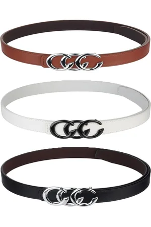 Kastner Women Brown & Blue Set Of 3 Artificial Leather Belt