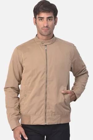 Woodland Men Brown Water Resistant Bomber Jacket