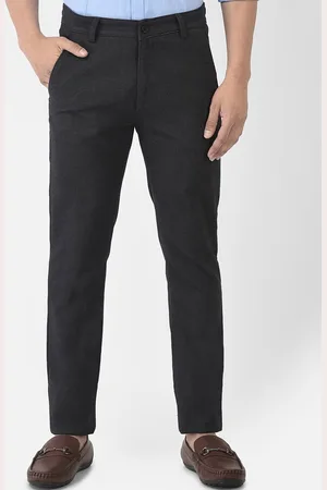 Crimsoune Club Men Black Urban Slim Fit Cotton Trousers