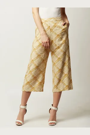 Miss Chase Women Yellow Regular Fit Printed Culottes