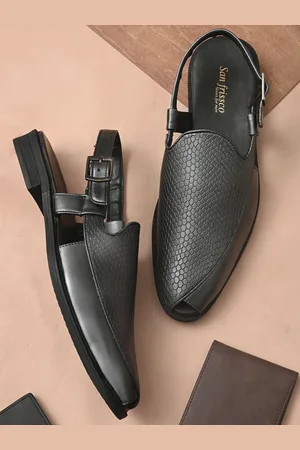 San Frissco Men Gold-Toned Shoe-Style Sandals