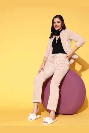 Sweet Dreams Women Pink Solid Tracksuit