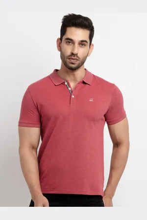 Status Quo Men Maroon Polo Collar T-shirt