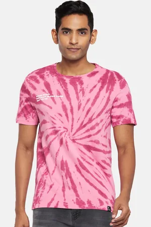 PEOPLE Men Pink Dyed Slim Fit T-shirt