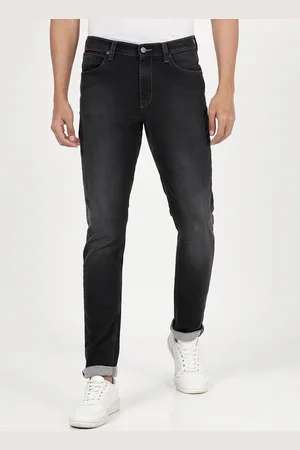 Lee Men Grey Bruce Skinny Fit Cotton Low Distress Heavy Fade Jeans