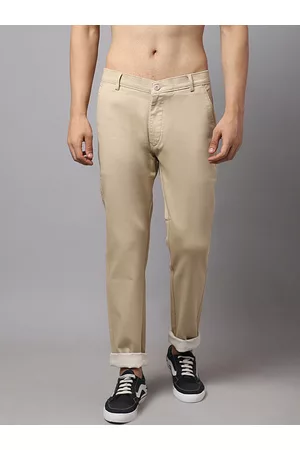 Rodamo Men Beige Slim Fit Chinos Trouser