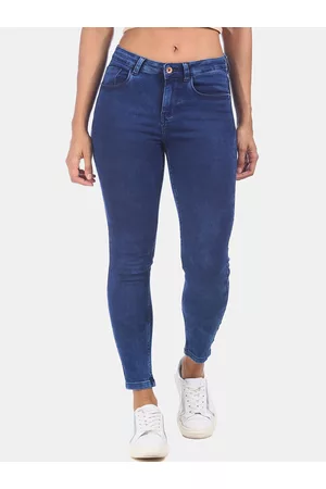 Flying Machine Women Blue Washed Skinny-Fit Jeggings