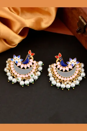 Silvermerc Designs Women Gold-Toned Contemporary Chandbalis Earrings