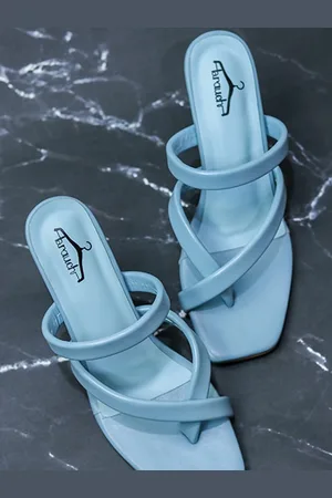 Brauch Blue Sandals 3 Inch Heels