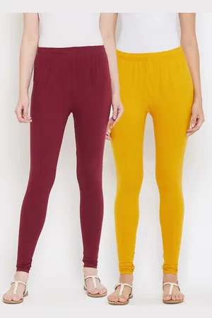 Tulsattva Women Pack Of 2 Solid Churidar-Length Leggings