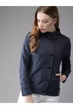 Campus Women Blue Solid Tailored Jacket