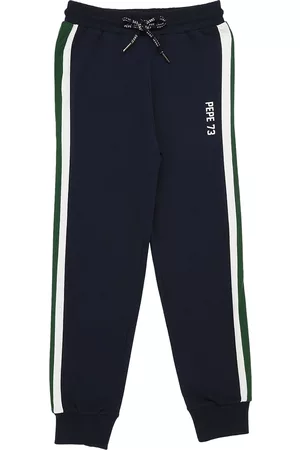 Pepe Jeans Boys Navy Blue Solid Cotton Track Pants