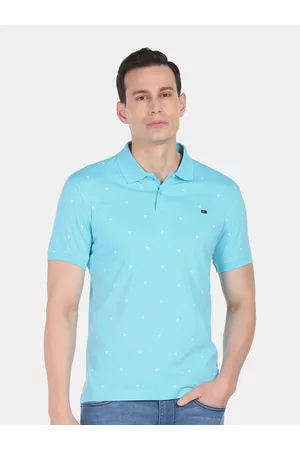 Arvind Conversational Printed Polo Collar Slim Fit Cotton T-shirt