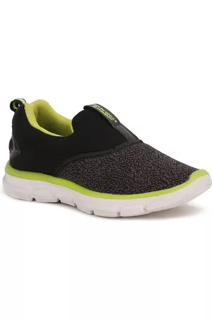 Bubblegummers Boys Black Woven Design Slip-On Sneakers