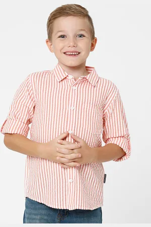 KATE & OSCAR Boys Standard Striped Cotton Casual Shirt