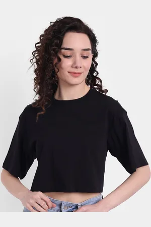 Color Capital Women Black Boxy T-shirt