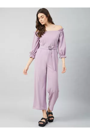 ATHENA Women Lavender Solid Jumpsuit