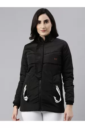 Campus Women Black Parka Jacket