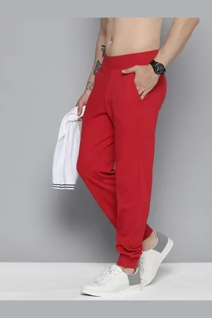 HERE&NOW Men Red Solid Knitted Joggers