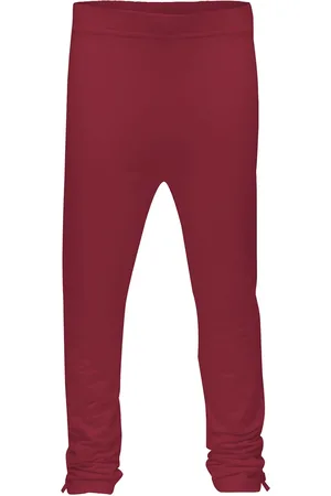 3 PIN Girls Maroon Solid Pure-Cotton Leggings