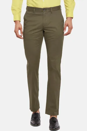 Buy John Players Men Olive Green Printed Regular Trousers - Trousers for  Men 5706978 | Myntra