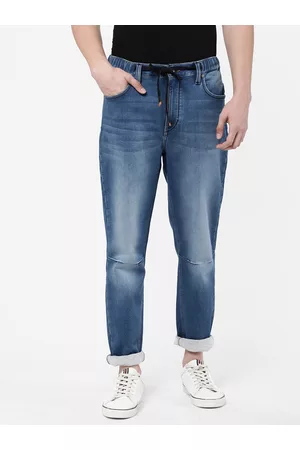 Lee Men Navy Blue Regular Fit Denim Joggers