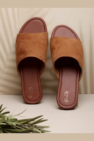 PANAHI Women Tan Open Toe Flats