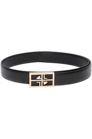 LOUIS STITCH Men Black Leather Formal Belt