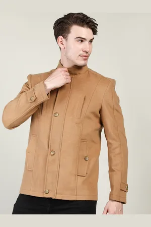 Dlanxa Men Camel Brown Solid Winter Coats