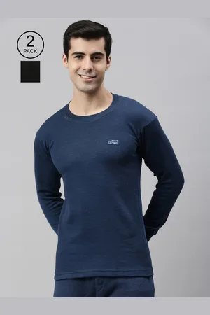 Buy Lux Cottswool Men's Full Sleeves Black Round Neck Thermal Upper Pack Of  2 Online at Low Prices in India 