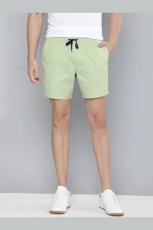 Mast & Harbour Men Green Solid Regular Fit Shorts