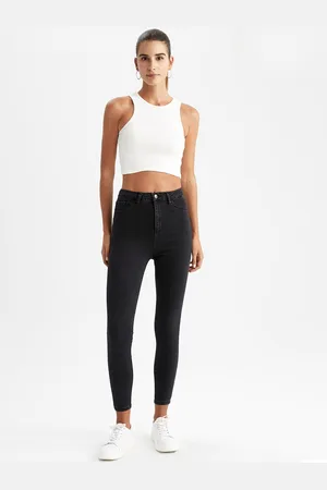 DeFacto Women Black Slim Fit Stretchable Jeans