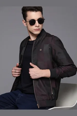 Buy LOUIS PHILIPPE Chocolate Mens Bomber Fit Textured Jacket | Shoppers Stop