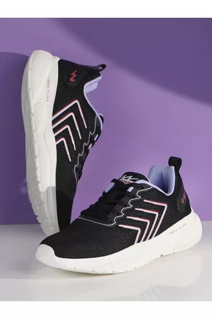 Campus Women Black Mesh Running Shoes
