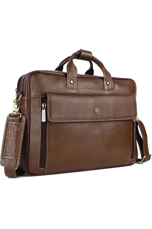 HAMMONDS FLYCATCHER Men Brown Leather Laptop Bag